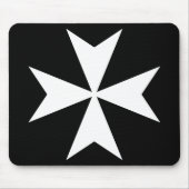 Weißes Malteser Kreuz Mousepad (Vorne)