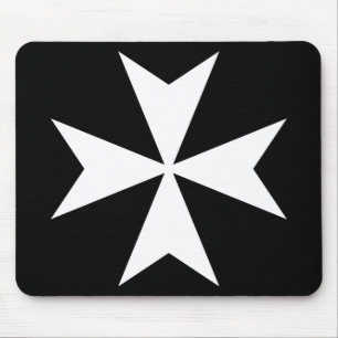 Weißes Malteser Kreuz Mousepad