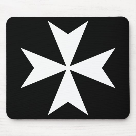 Weißes Malteser Kreuz Mousepad (Vorne)