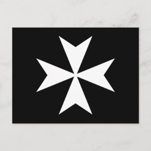 Weißes Malteser Kreuz Postkarte