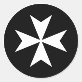 Weißes Malteser Kreuz Runder Aufkleber (Vorderseite)