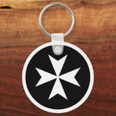 Weißes Malteser Kreuz Schlüsselanhänger (Vorderseite)