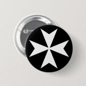 Weißes Malteserkreuz Button (Vorne & Hinten)