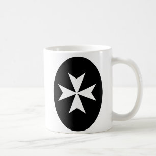 Weißes Malteserkreuz Kaffeetasse