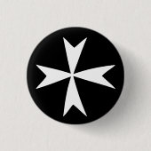 Weißes Malteserkreuz, St. John, maltesische Flagge Button (Vorderseite)