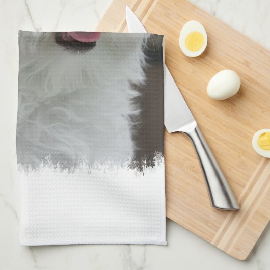 Weißes maltesisches Welpen-Geschirrtuch Geschirrtuch (Viertel Falte)