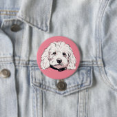 Weißes Maltipoo Dog Button Abzeichen (Beispiel)