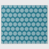 Weisses Mandala auf blauem Hintergrund Geschenkpapier (Flach)