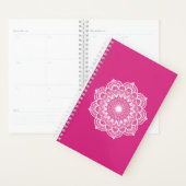 Weisses Mandala auf rosa Hintergrund Planer (Anzeige)