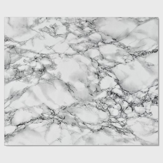 Weißes Marmor-Designpapier Geschenkpapier (Flach)