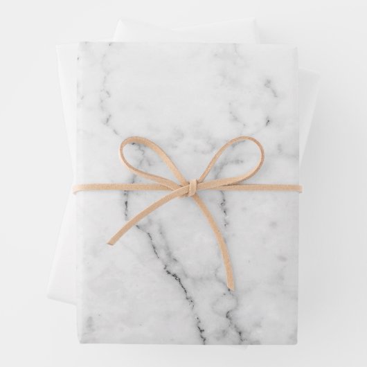 Weißes Marmor-Geschenkblätter Geschenkpapier Set (Beispiel)