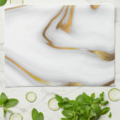 Weißes Marmor Gold Geschirrtuch (Gefaltet)