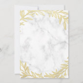 Weißes Marmor Gold Verlasse islamische Hochzeit Einladung (Rückseite)