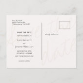 Weißes Marmor Save the Date Ankündigungspostkarte (Rückseite)