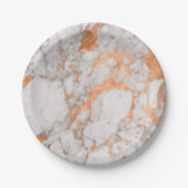 weißes Marmor- und Kupferpapier Pappteller (Vorderseite)