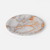 weißes Marmor- und Kupferpapier Pappteller (Schrägansicht)