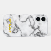 Weißes Marmordesign - iPhone 16 Hülle (Rückseite (Horizontal))
