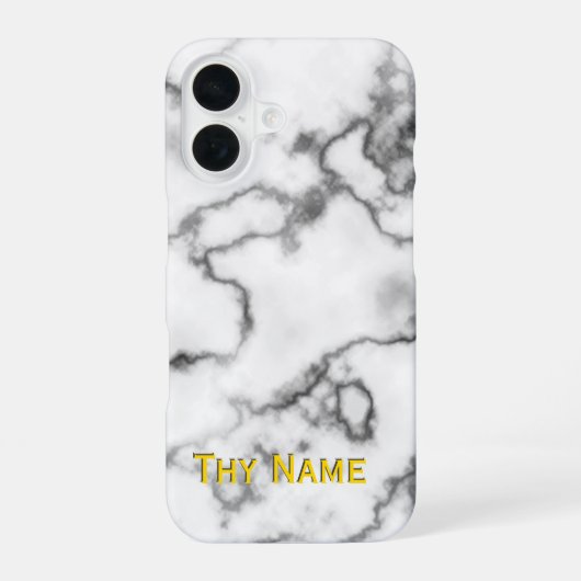 Weißes Marmordesign - iPhone 16 Hülle (Rückseite)