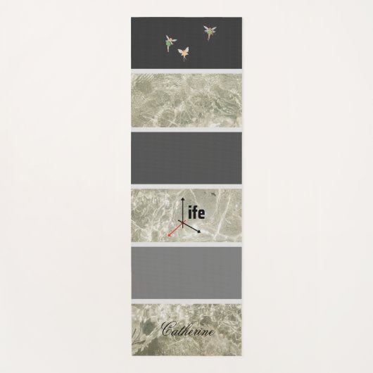 Weißes Marmorgewebe und Schwarz-Pastellfarbe Custo Yogamatte (Vorderseite)