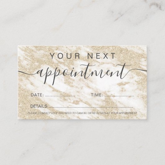 Weißes Marmorierungberufliches des modernen Terminkarte (Vorderseite)