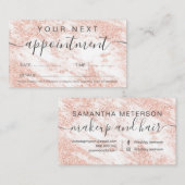 Weißes Marmorierungberufliches des modernen Terminkarte (Vorne/Hinten)