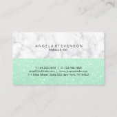 Weißes Marmormake-up u. Haar des eleganten Visitenkarte (Rückseite)