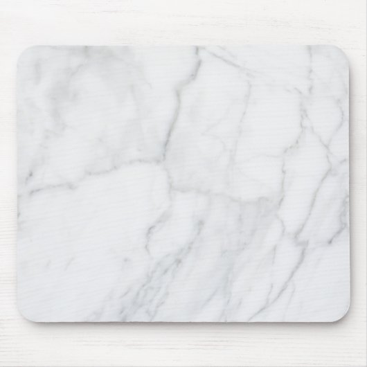 Weißes Marmormuster Boho Chic Mousepad (Vorne)