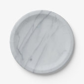 Weißes Marmorplatten Pappteller (Vorderseite)
