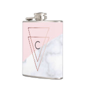 weißes Marmorrosa der eleganten Rosengolddreiecke Flachmann (Links)