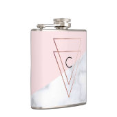 weißes Marmorrosa der eleganten Rosengolddreiecke Flachmann (Rechts)