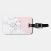weißes Marmorrosa der eleganten Rosengolddreiecke Gepäckanhänger (Vorderseite horizontal)