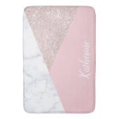 Weißes Marmorrosa des eleganten girly Badematte (Vorderseite Vertikal)