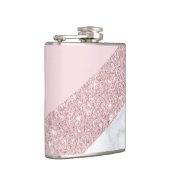 weißes Marmorrosa des eleganten girly Flachmann (Rechts)