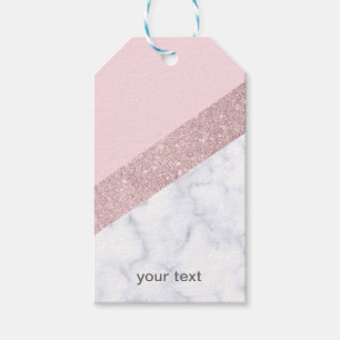 weißes Marmorrosa des eleganten girly Geschenkanhänger