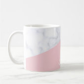 Weißes Marmorrosa des eleganten girly Kaffeetasse (Links)