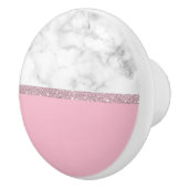 Weißes Marmorrosa des eleganten girly Keramikknauf (Rechts)