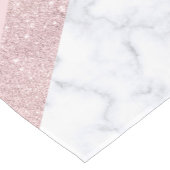 weißes Marmorrosa des eleganten girly Kurzer Tischläufer (Ecke)