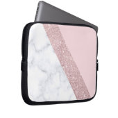 weißes Marmorrosa des eleganten girly Laptopschutzhülle (Vorne Rechts)