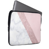 weißes Marmorrosa des eleganten girly Laptopschutzhülle (Vorne Rechts)