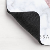weißes Marmorrosa des eleganten girly Mousepad (Ecke)