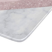 weißes Marmorrosa des eleganten girly Schneidebrett (Ecke)