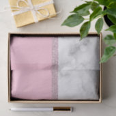 Weißes Marmorrosa des eleganten girly Seidenpapier (Geschenk)