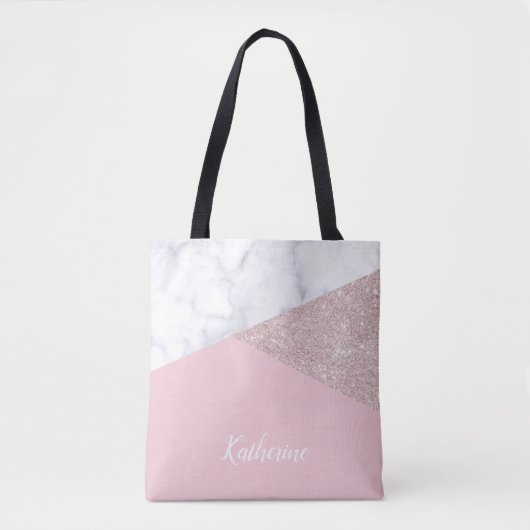 Weißes Marmorrosa des eleganten girly Tasche (Vorderseite)
