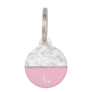 Weißes Marmorrosa des eleganten girly Tiermarke