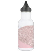 Weißes Marmorrosa des eleganten girly Trinkflasche (Rechts)