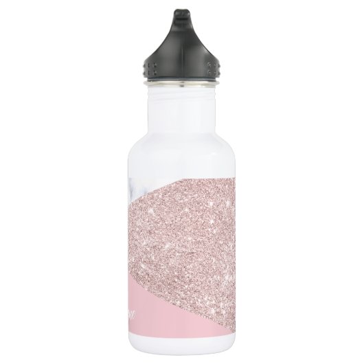 Weißes Marmorrosa des eleganten girly Trinkflasche (Rechts)