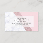 weißes Marmorrosa des eleganten girly Visitenkarte (Rückseite)