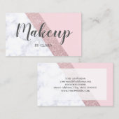 weißes Marmorrosa des eleganten girly Visitenkarte (Vorne/Hinten)