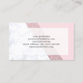 weißes Marmorrosa des eleganten girly Visitenkarte (Rückseite)