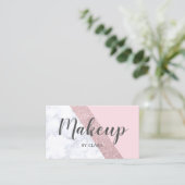 weißes Marmorrosa des eleganten girly Visitenkarte (Stehend Vorderseite)